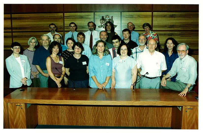 A group photograph at the first Australasian meeting of university complaint handlers held at UTS in 2001
