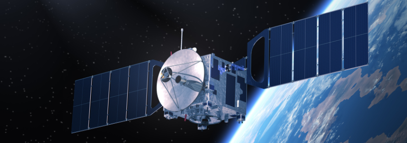 A satellite floating in earth's orbit