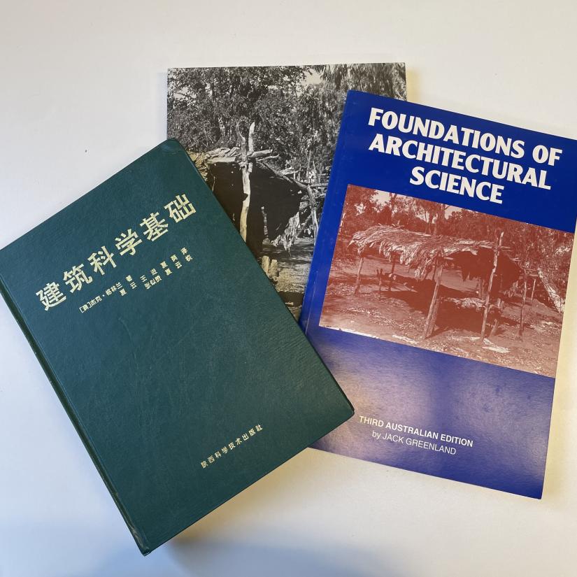 Three publications (books) by Jack Greenland, including Foundations of Architectural Science and its Chinese translation
