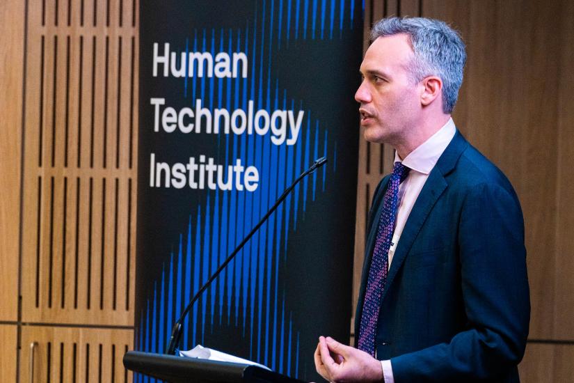 Professor Edward Santow giving a speech on the Human Technology Institute's official launch