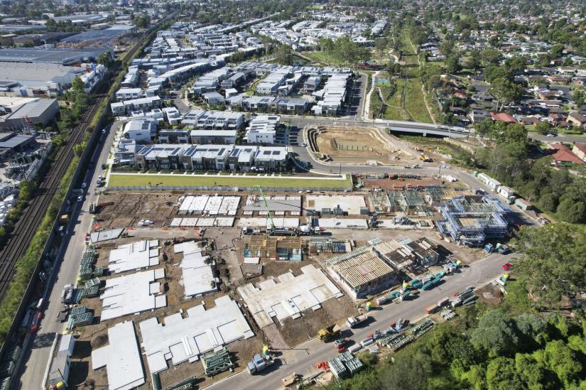 An aerial view of the Fairwater development in construction phase