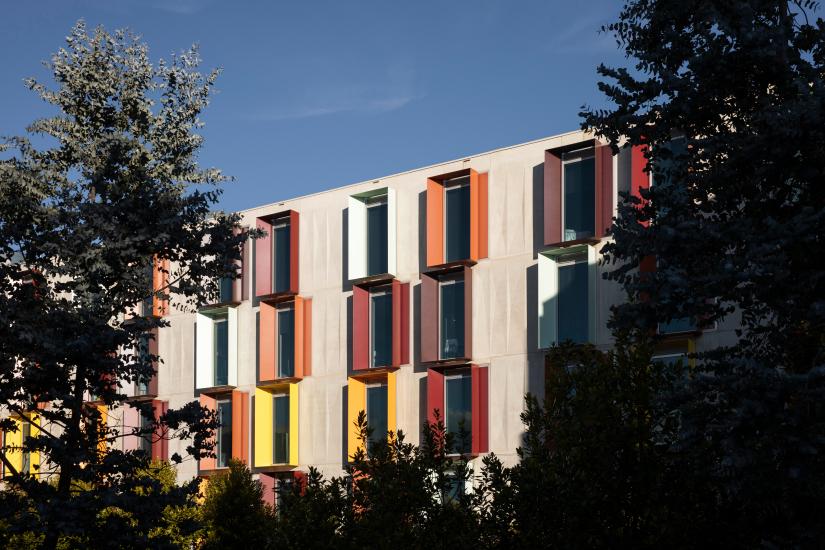External view of modern university student accommodation