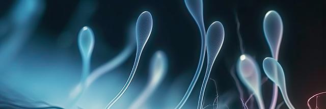 Graphic based on a microscope image of sperm, via AdobeStock