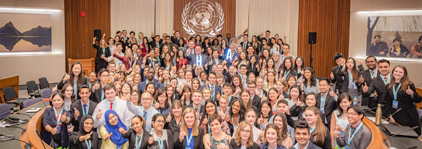A group of participants at a UN Diplomacy Forum