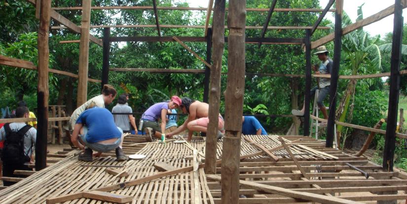 UTS students building a house