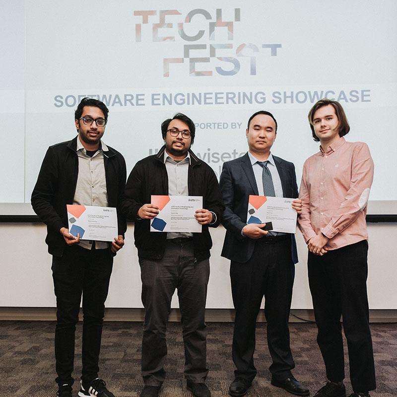 Winners for Tech Festival 2023 Best Prototype pose with certificates