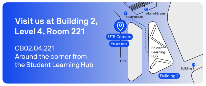 Visit us at Building 2, Level 4, Room 221. Around the corner from the student learning hub.