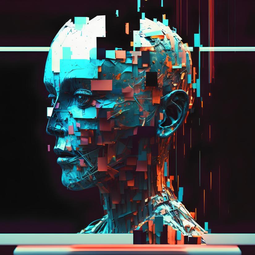 A fragmented digital face
