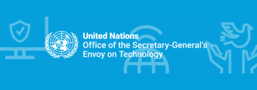 United Nations the Office of the Secretary-General’s Envoy on Technology logo image_blue background