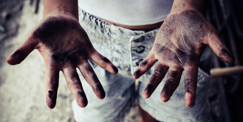 Image of dirty hands