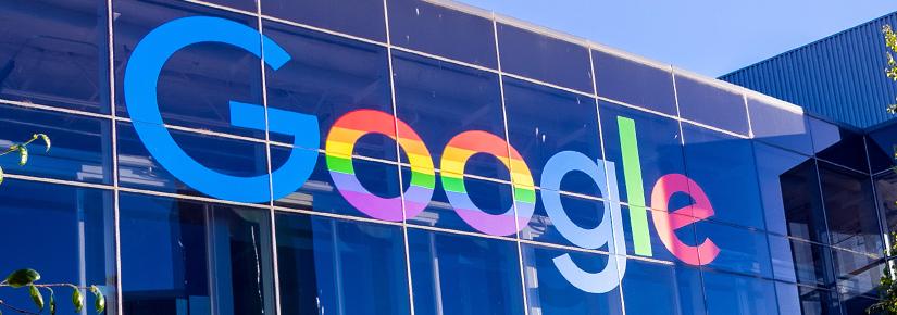 Picture: Adobe Stock. June 8, 2019 Mountain View / CA / USA - Google office building in the Company's campus in Silicon Valley; The "double o's" of the logo are decorated in rainbow colours in honour of LGBTQ Rights
