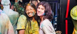 Two students celebrating Holi festival at UTS