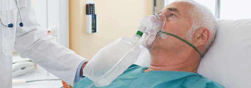 COPD patient in bed