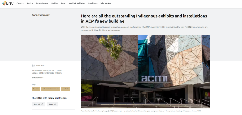 Outstanding Indigenous Exhibits and Installations in ACMI