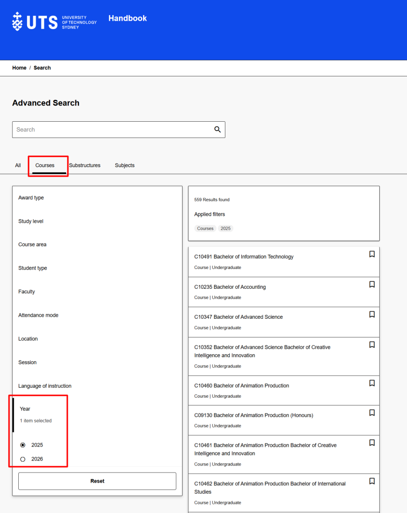 Handbook screenshot