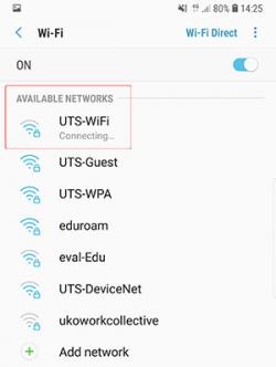 android connecting to uts-wifi