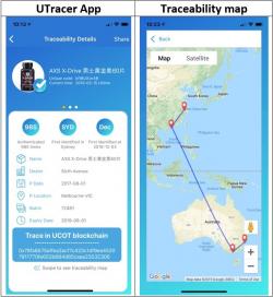 Screenshots of the U tracer app and its ability to map