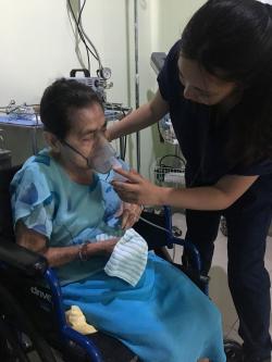 Rochelle caring for a patient