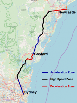 Sydney to Newcastle train route