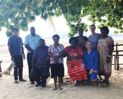 Vanuatu BN Curriculum Development Steering Committee Members Roger Jerpau, Jerrol Joseph, John Tasserei, Evelyne Emile, Leipakoa Matariki, Juliann Arcu, Bertha Tarileo and Dr Caroline Havery and Lisa Townsend from WHO CC UTS 