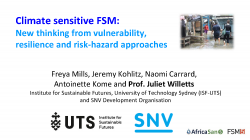 Climate sensitive FSM: New thinking from vulnerability, resilience and risk-hazard approaches cover
