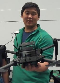 Howe Zhu with drone