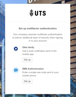 Screenshot of Okta MFA Authenication options
