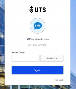 Screenshot of Okta enter code for SMS Authentication. 