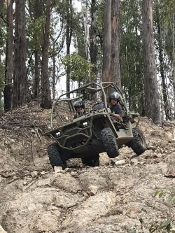 Rough terrain vehicle in action