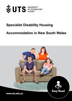 Specialist Disability Housing Accommodation in New South Wales easy read report cover