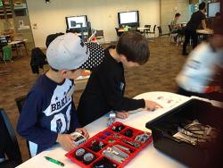 Students at Bright Futures week exploring robotics