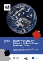 Front page of exec summary with photo of globe and title