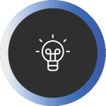 Innovation icon with lightbulb