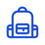 backpack icon in blue