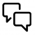 Two speech bubbles icon representing SMS