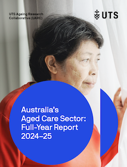 Cover of Australia’s Aged Care Sector Full-Year Report 2024-25.
